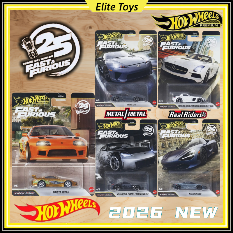 2026 Nieuwe Hot Wheels Premium Fast&Furious Toyota Supra Benz Lexus Nissan McLaren 1:64 Die-cast Automodel Collectible Speelgoedauto