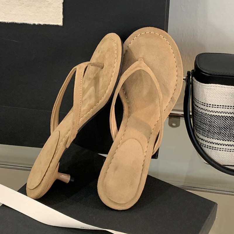 Mode Ronde Clip Teen Dunne Lage Hakken Vrouwen Slippers Outdoor Casual Sandalen 2025, Nieuwe Zomer Slippers Schoenen