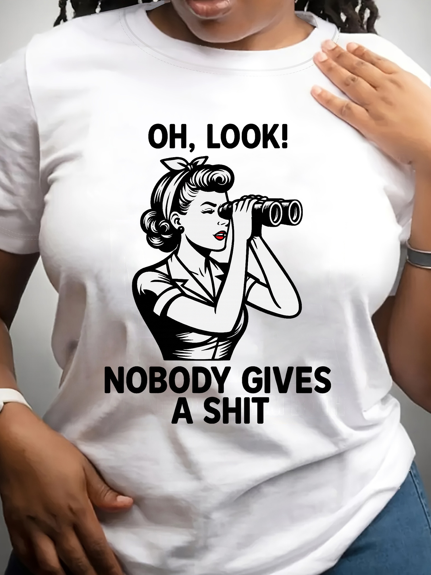 Lustiges Slogan-T-Shirt für Damen mit Nobody Gives A Shirt, grafisch bedruckt, lässig, Streetwear, kurzärmelig, Damen-Top-Kleidung