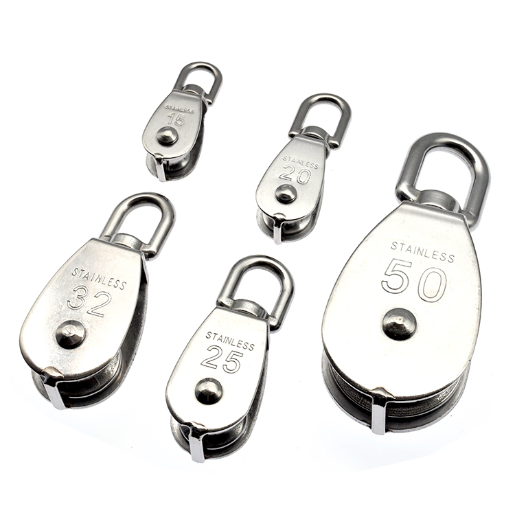 Stainless Steel Pulley M15/M20 M25 M32 Single Wheel Swivel Lifting Rope Pulley Set  Lifting Wheel Tools