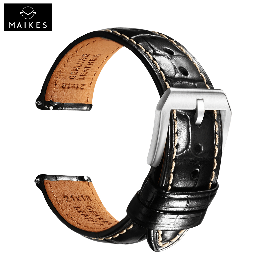 Maikes luksusowy skórzany pasek do zegarka Rolex Quick Release 20mm 21mm 22mm akcesoria od zegarków bransoletki do paska zegarka Omega
