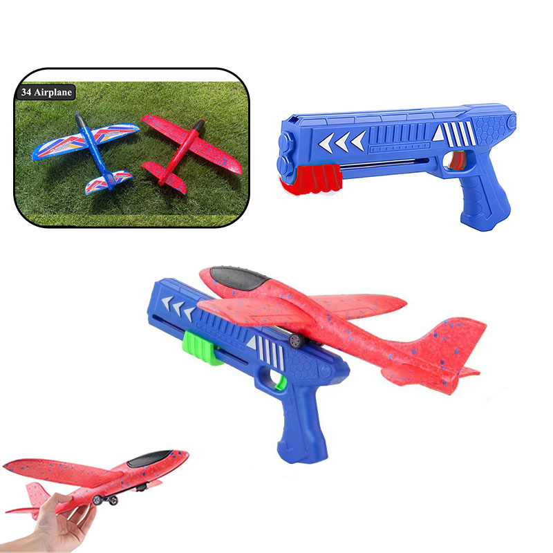 เด็ก 24/34 ซม.โฟมเครื่องบิน Launcher ของเล่นกลางแจ้งสําหรับชายกีฬา Catapult เกมเด็กสาววันเกิด Xmas ของขวัญ