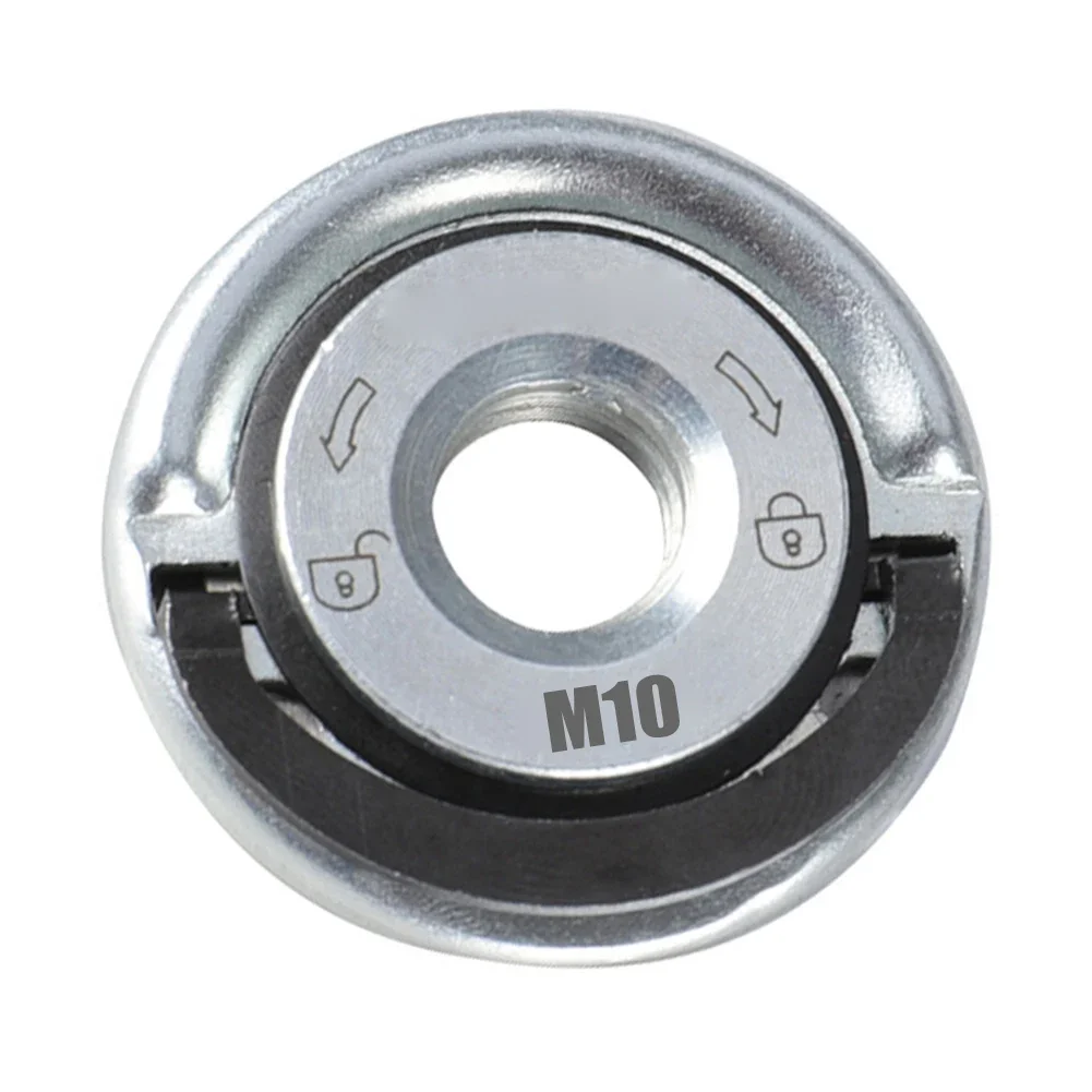 1pc m10 moedor de ângulo auto-travamento placa de pressão galvanizado moedor placa de pressão de liberação rápida flange porca ferramenta de mandril de energia