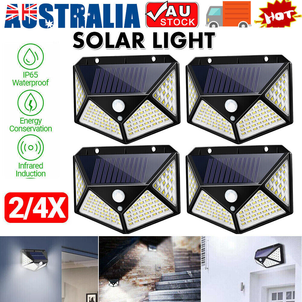2/4X LED impermeabile ad energia solare Sensore di movimento PIR esterno Sicurezza del giardino