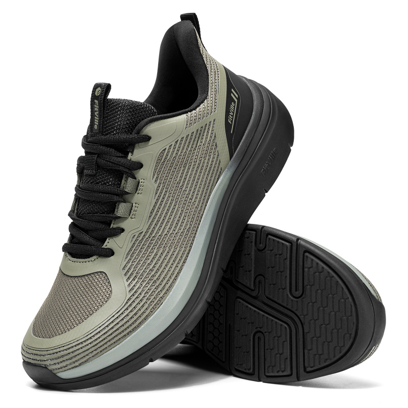 Zapatos para caminar para hombre Fitville, zapatos sin cordones con suela gruesa, zapatillas transpirables que aumentan la altura, zapatos anchos y cómodos para exteriores y trabajo