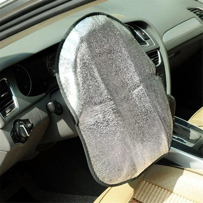 Parasol para volante de coche, protección solar de doble espesor, protector solar Anti-uv plegable, suministros para coche, protector para volante de coche