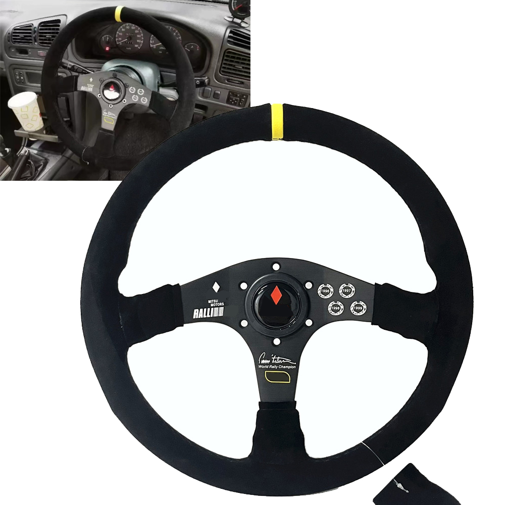 Suede Steering Wheel 350mm Universal Racing 14inch JDM Ralliate Turning Sport Car Steering Wheels