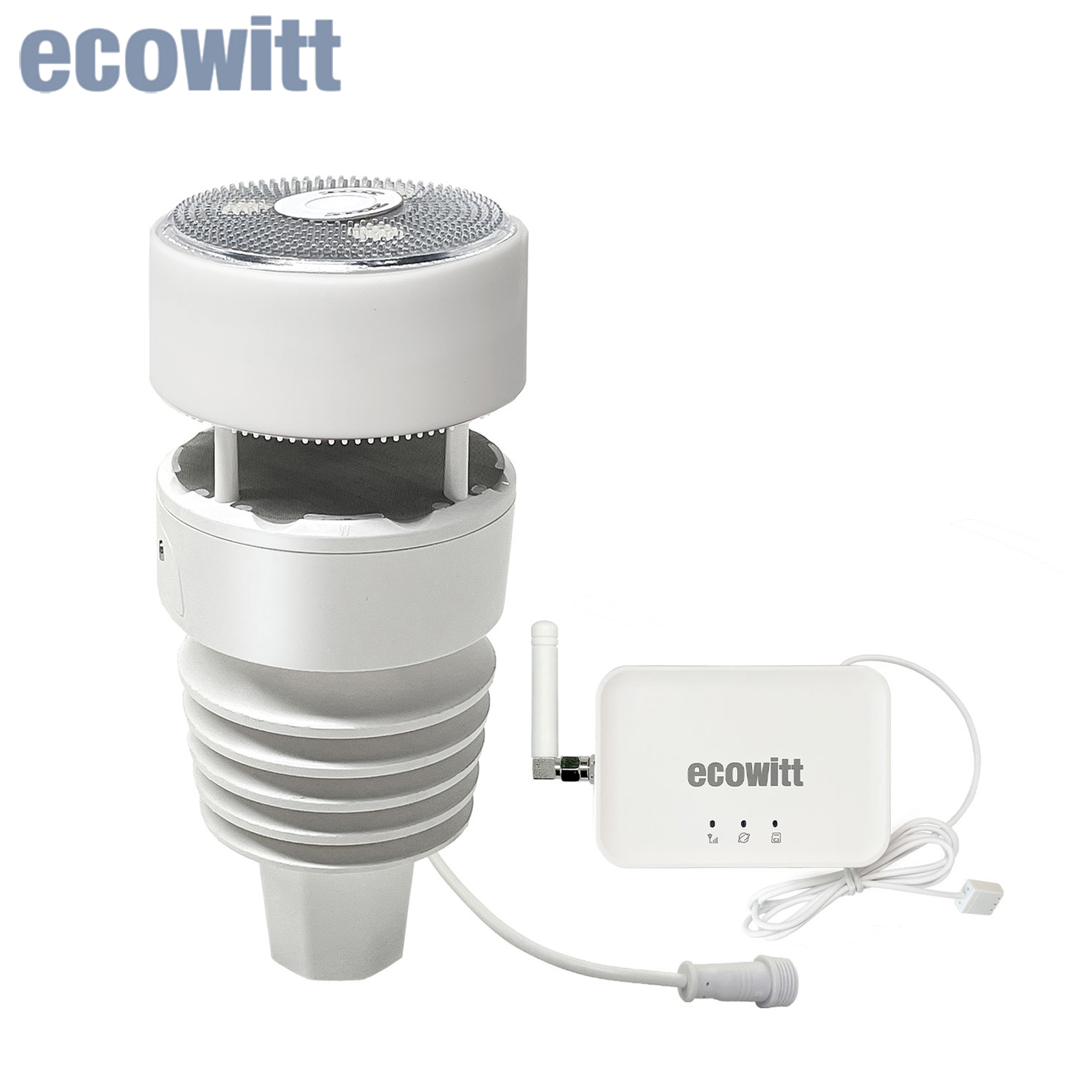 Метеостанция Ecowitt GW3001, IoT Wi-Fi хаб с хранением данных на SD-карте, 7-в-1, уличный датчик осадков на солнечной энергии с тактильным оповещением