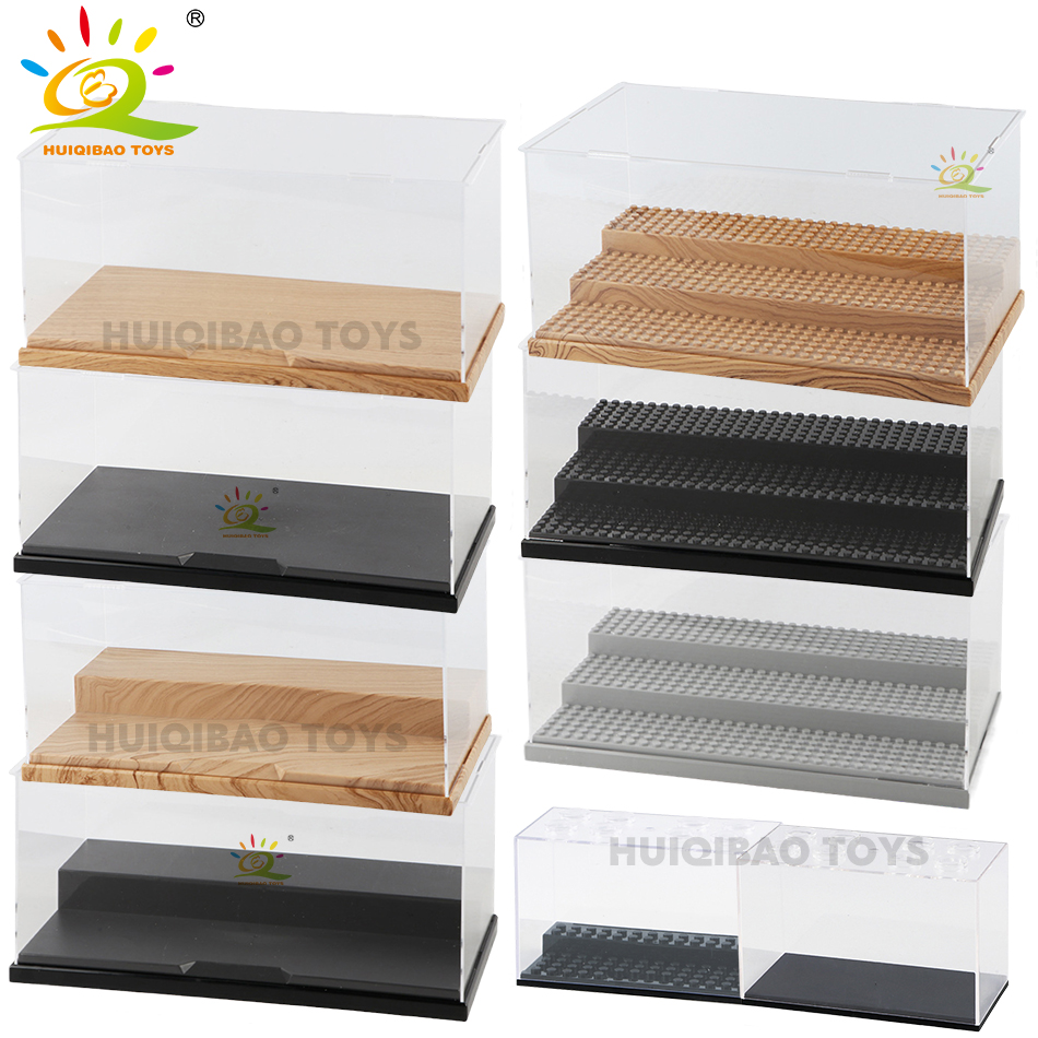 Huiqibao brinquedos figuras à prova de poeira caixa de exibição caso para modelo coleção blocos de construção tijolos decorativos brinquedo para adulto