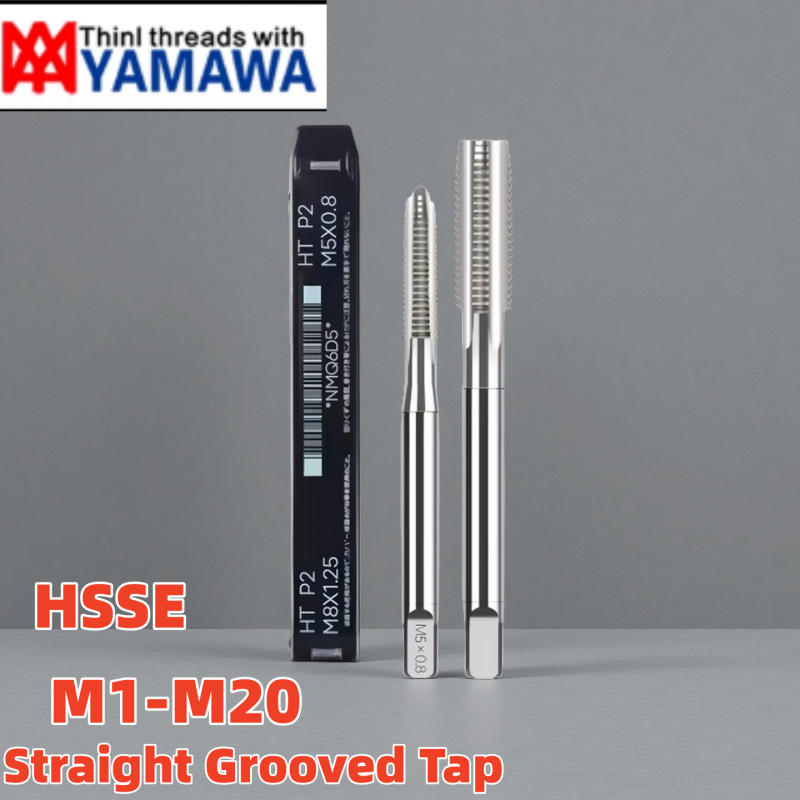 YAMAWA HSSE Metrischer Geradkannel-Gewindebohrer M1 M1.2 M1.4 M1.5 M1.6 M2 M2.2 M2.5 M3 M3.5 M4 M5 M6 M8 X0.25 0.45 0.9 1.25 für Hand- und Maschinengebrauch