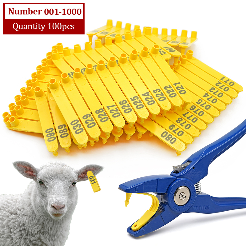Vee Dier Geit Oormerk Tang Hond Konijnen Schapen Oormerken Nylon Materiaal Schapen Laser Oormerk No.001-100