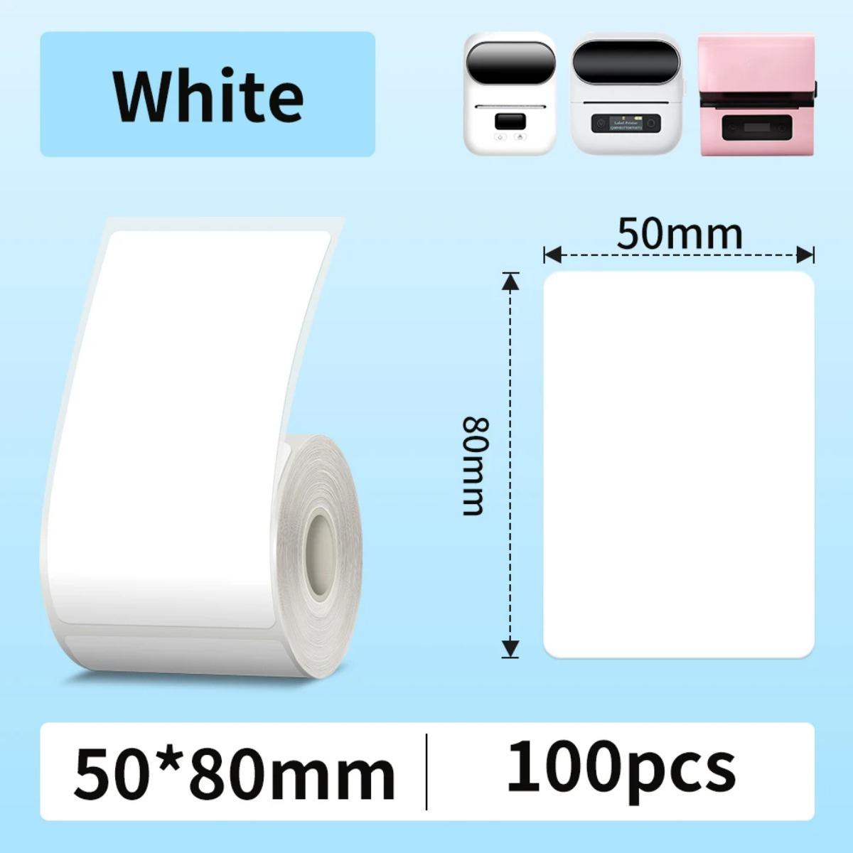 M110 50x80mm Thermal Shipping Label Durable Waterproof Heat-Resistant Stickers for Address/Barcode/Inventory/Warehouse Logistics