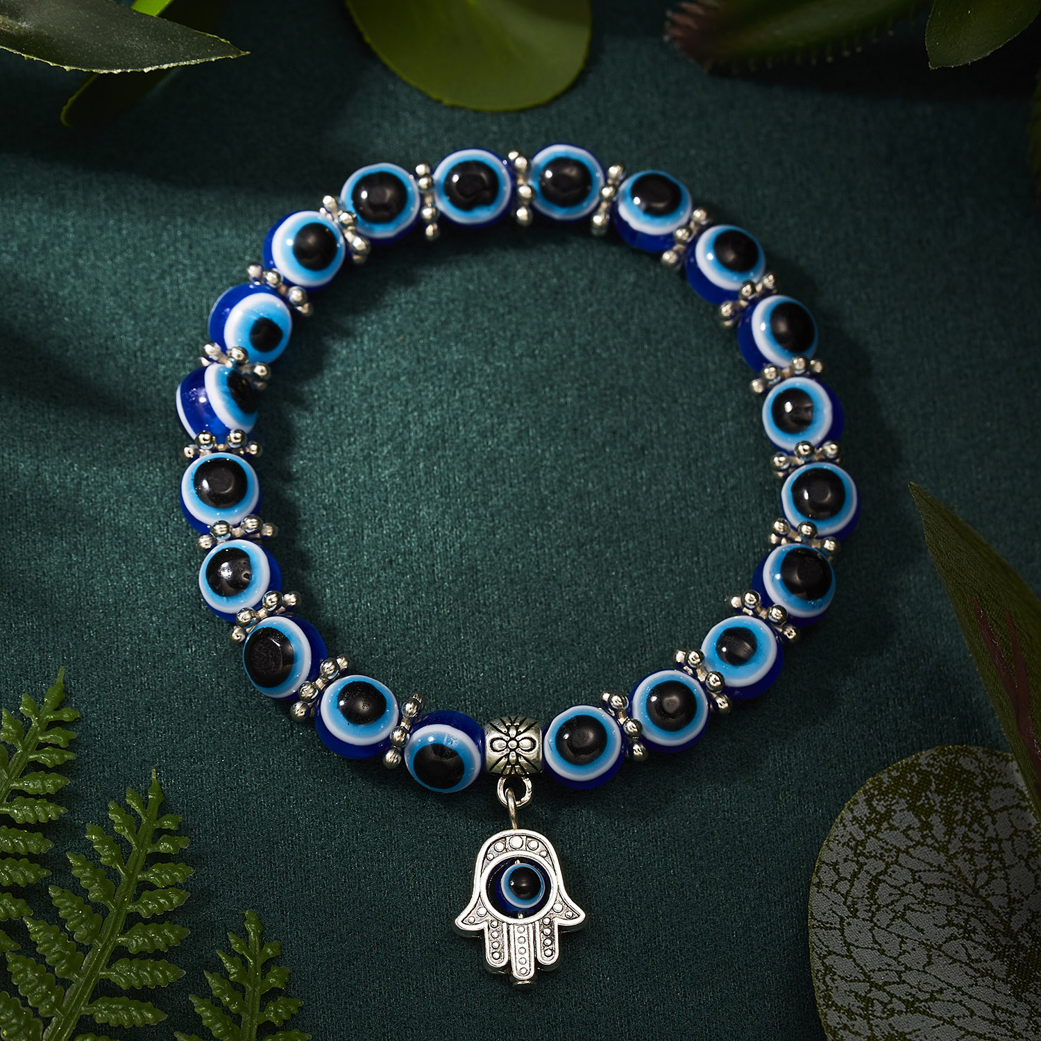 Klassieke Turkse Lucky Evil Eye Armbanden voor Mannen Vrouwen Blue Evil Eye Palm Vlinder Hanger Kralen Armbanden Handgemaakte Charme Sieraden
