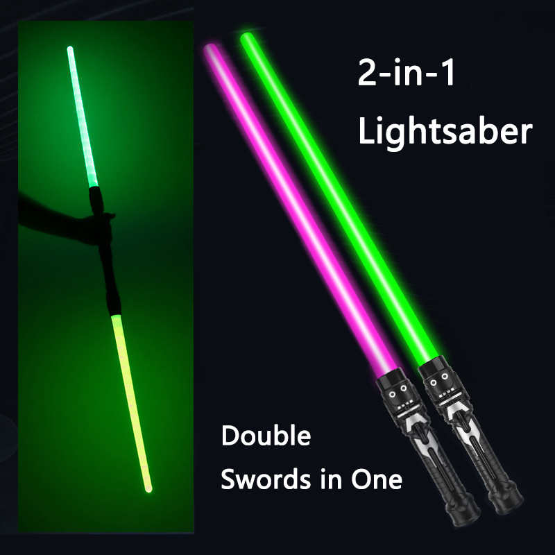 Épée Laser sabre Laser rouge et bleu Double sabre Rave Transformation cadeau pour enfants arme Cosplay garçon Cool jouet clignotant