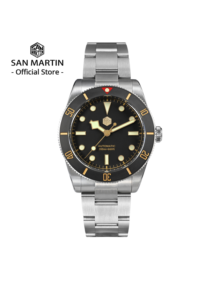 San Martin Nowy 37mm BB54 Vintage Diver Watch NH35 Automatyczny Mechaniczny Męski Zegarek na Rękę Szafirowe Szkło Luminescencyjny Wodoodporny 200m SN0138