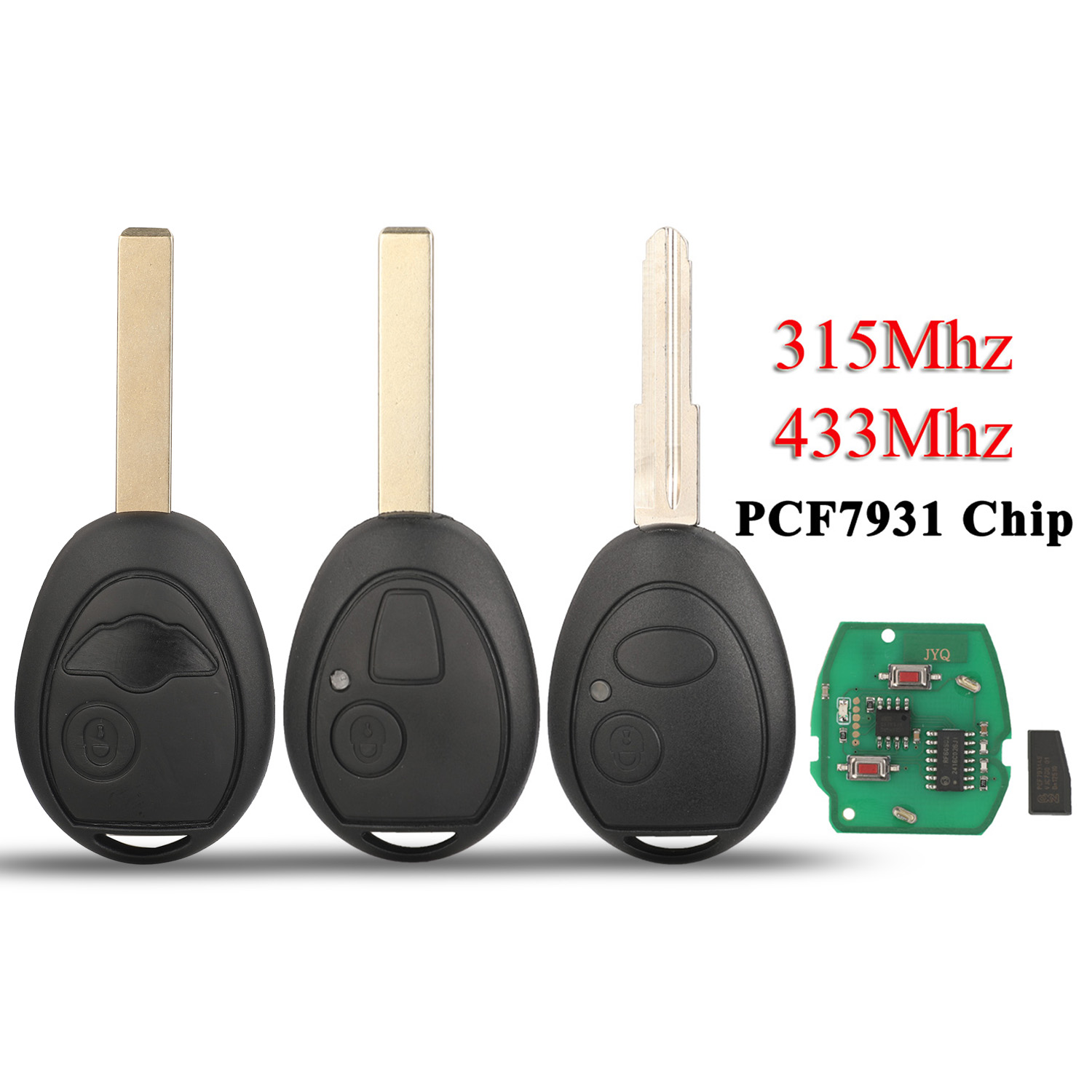jingyuqin 315/433 Mhz 2 Buttons Remote Key Fob Controller For Bmw Mini Cooper R50 R53 Transponder Chip PCF7931/7935