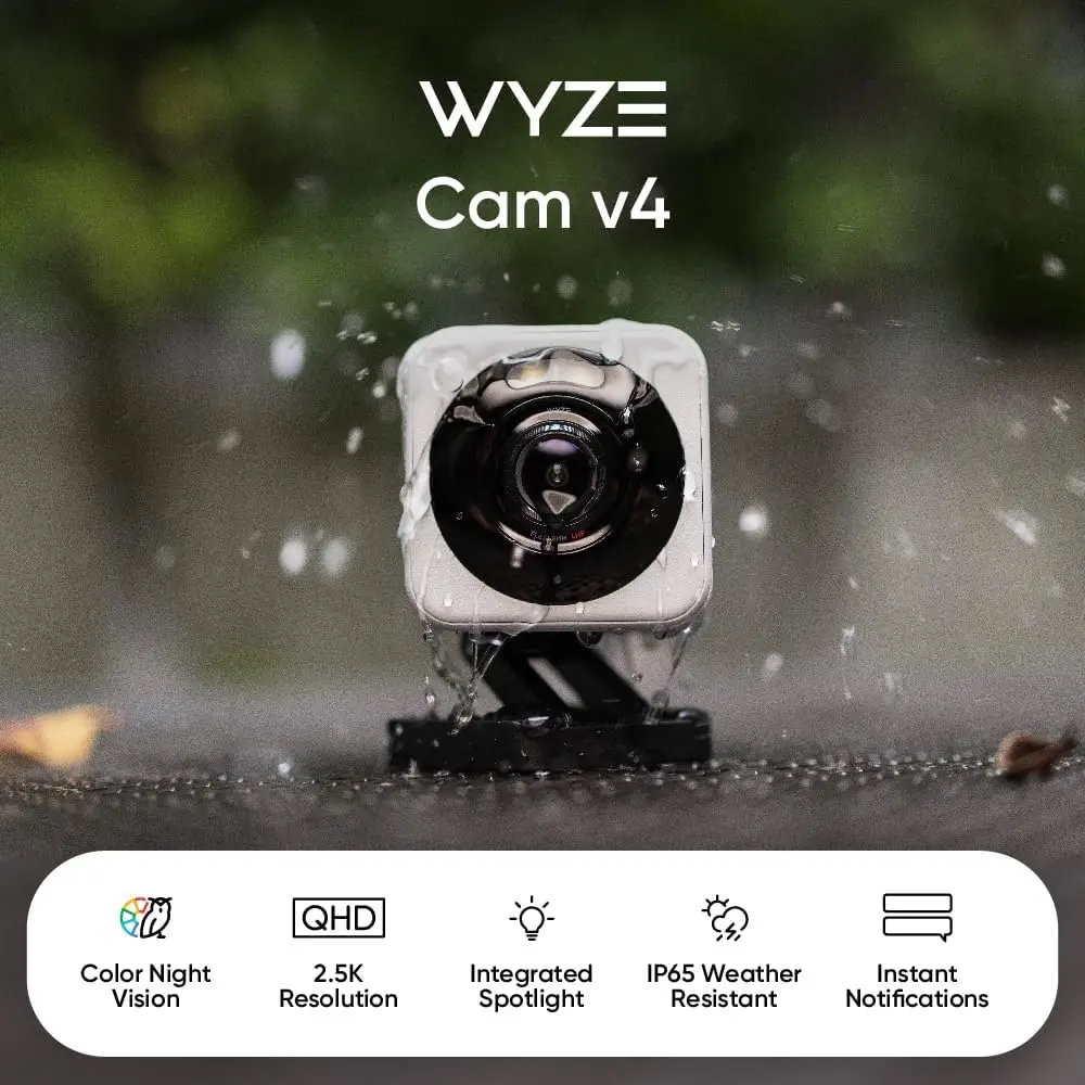 Cámara Wyze V4 2K HD Wi-Fi Interior/Exterior