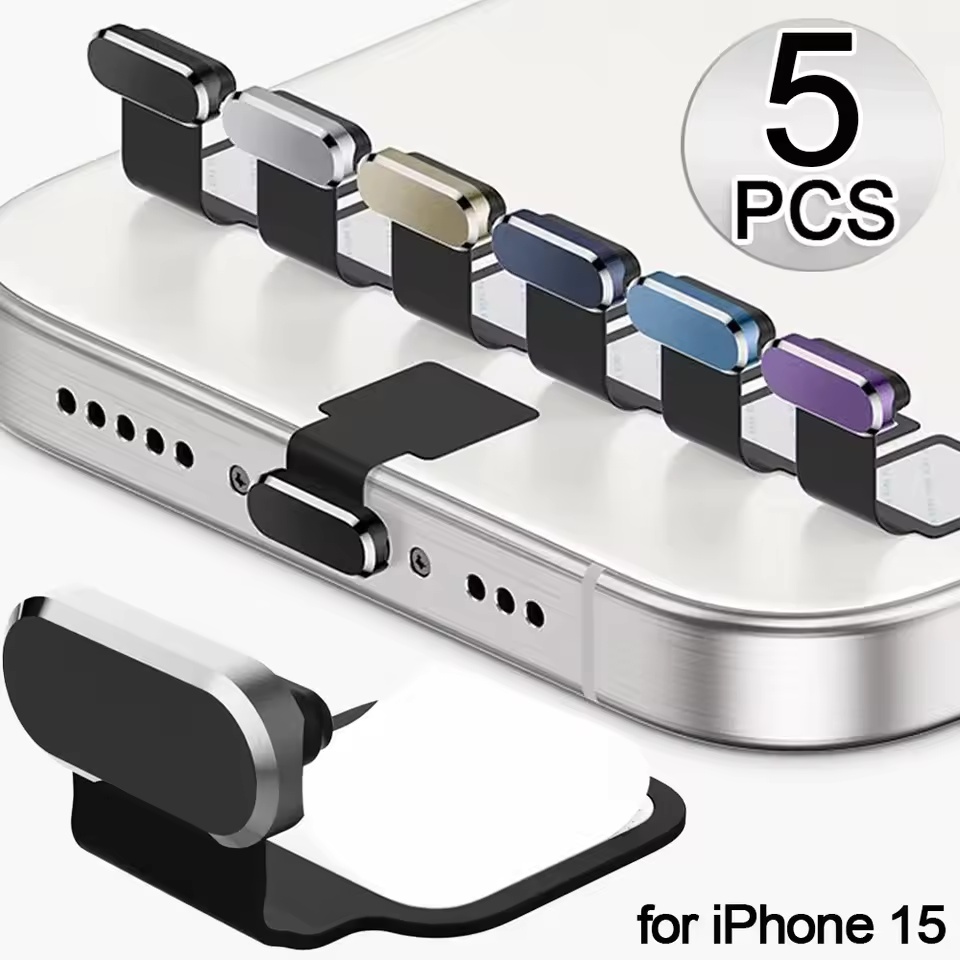自己粘着金属タイプ C ダストプラグ携帯電話防塵プロテクター Apple IPhone 15 Pro Max/15 Plus/15 Pro Samsung ダストプラグ用