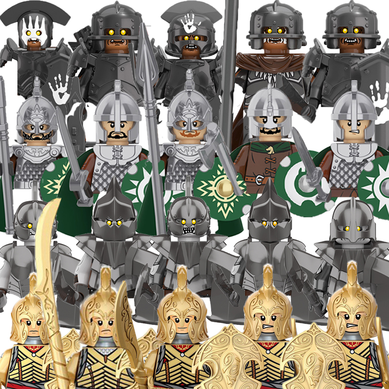 Bloques de construcción militares para niños, figuras de soldados, películas, Series de ciencia ficción, armas, escudo, caballero, juguetes, regalos, Mini ladrillos medievales, MOC