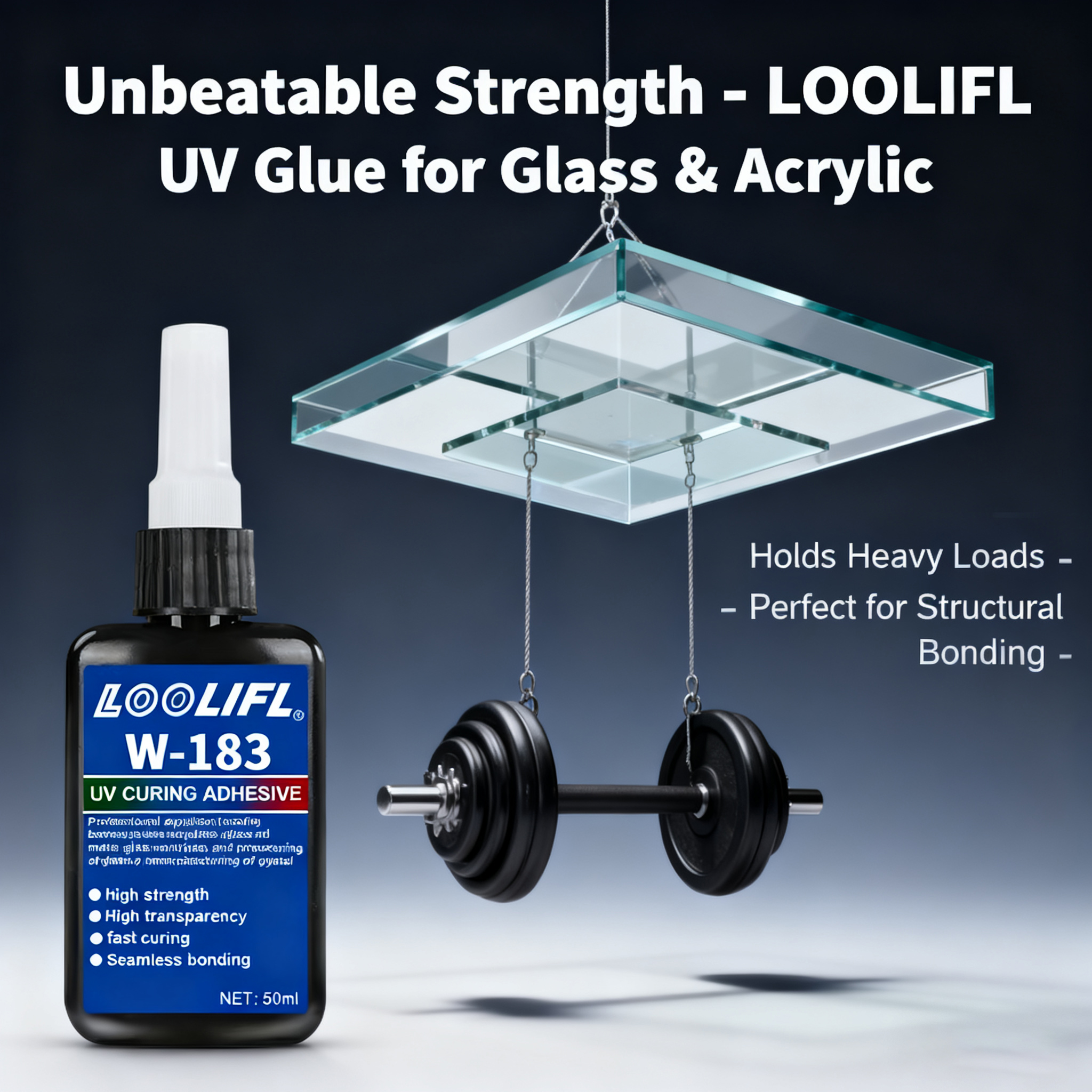 Colle UV avec lampe de poche, adaptée au verre et à l'acrylique, séchage rapide et solidification forte en 5 secondes, réparation manuelle bricolage