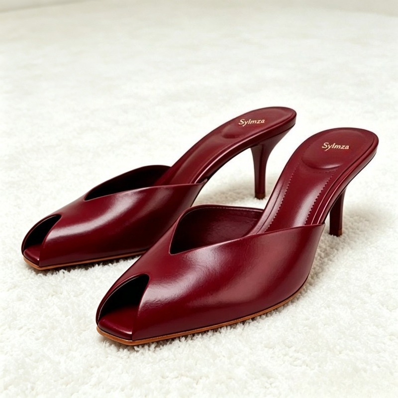 Luxury Designer Gold Heeled Slippers Women Sexy Open Toe Elegant Slide Sandals for Ladies Wedding Bridal Pumps Zapatos De Mujer