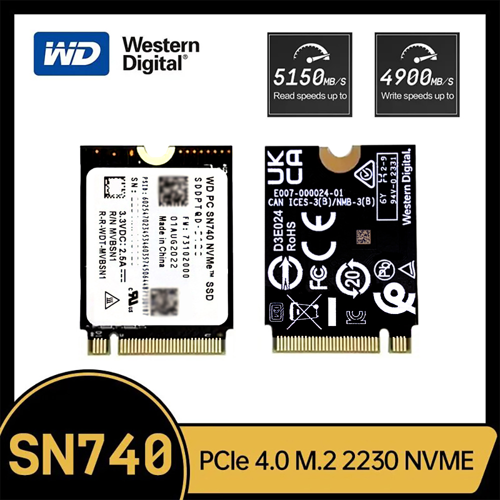 Western Digital WD SN740 1TB M.2 SSD 2230 NVMe PCIe Gen 4x4 SSD dla Microsoft Surface ProX Surface Laptop 3 Steam Deck