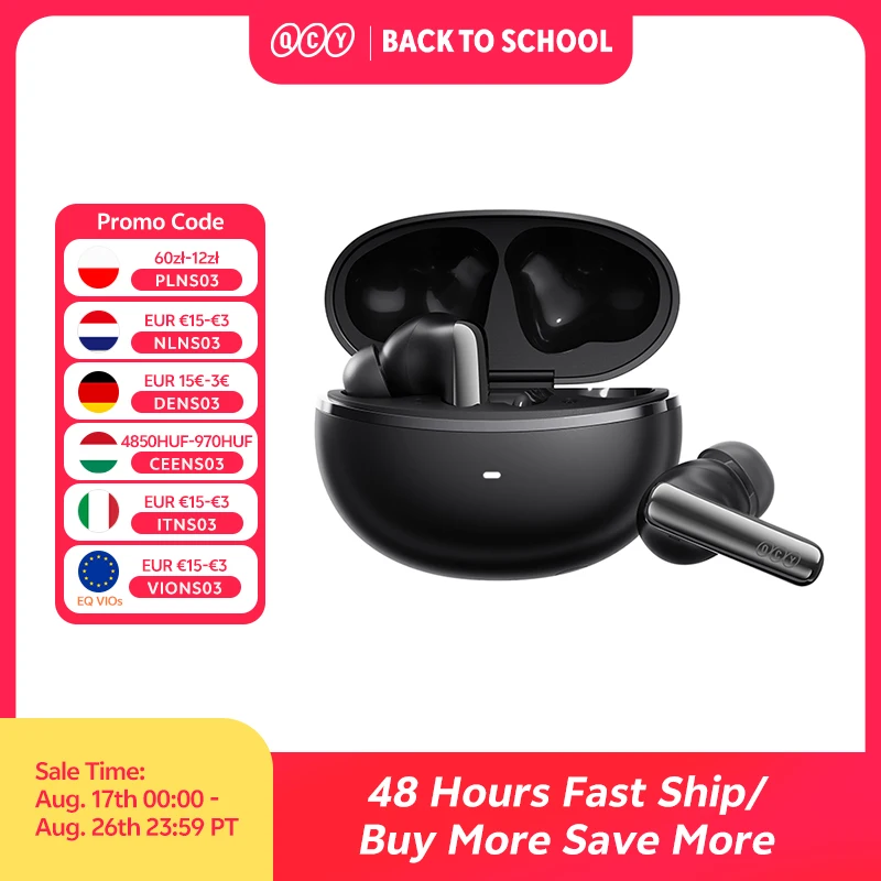 Envío desde ES/PL/BR QCY HT18 auriculares inalámbricos Bluetooth 6,0 MeloBuds N70 híbrido adaptable ANC 6 micrófonos LDAC auriculares de Audio de alta resolución