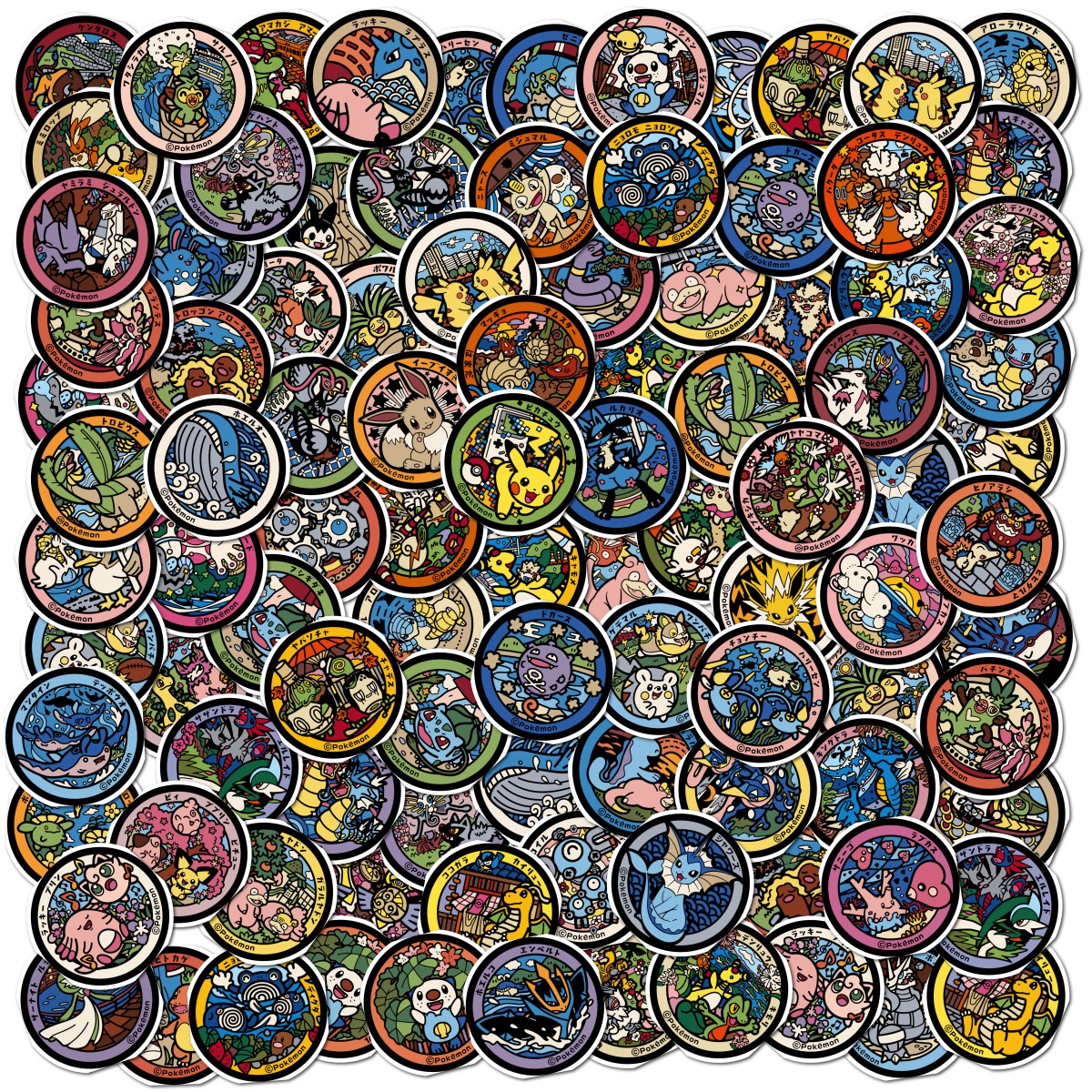 108 個かわいいピカチュウポケモンステッカーかわいいイーブイ漫画アニメデカールラップトップスクラップブック電話クラシックステッカー子供のおもちゃ