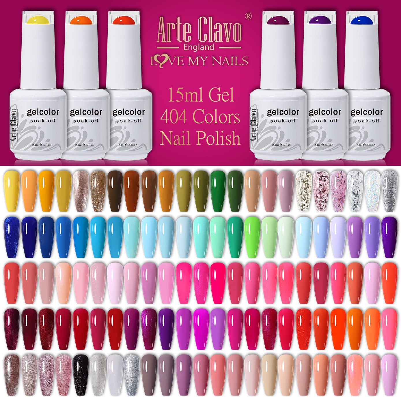 Arte Clavo 15ml เจลเล็บสีชมพู Nude HYBRID เล็บเจล Lak เล็บกึ่งถาวรเคลือบเงาสําหรับ UV LED อุปกรณ์เล็บ