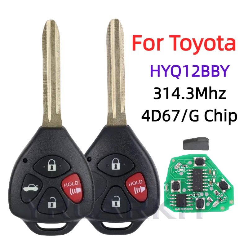 Для Toyota Camry ключ для Toyota Camry, Avalon, Corolla Matrix RAV4 Yaris Venza tC/xA/xB/xC HYQ12BBY 314,4 МГц ID4D 67 G чип автомобиля полотно дистанционного ключа TOY43