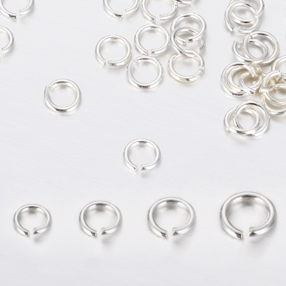 30-60 Uds. Anillos abiertos de Plata de Ley 925, conectores de anillo dividido de 3-6mm para pendientes DIY, pulsera, accesorios para hacer joyas
