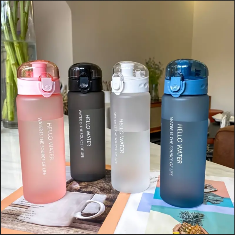 780ml/26.37oz 学校、アウトドア、フィットネスアクティビティ用のつや消し透明ウォーターボトルで水分補給と健康を維持
