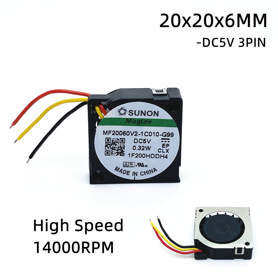 SUNON 2006 5 В 2 см 20 мм 20x20x6 мм вентилятор 10800 об/мин ультратонкий вентилятор мини-вентилятор для ноутбука 3 провода FG MF20060V2-1C020-G99