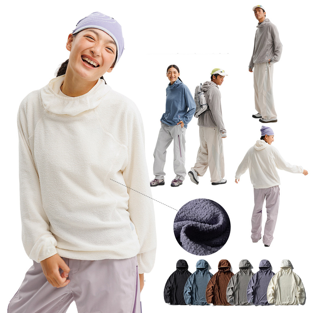 Kaus Berkerudung Olahraga Cepat Kering Bulu Ringan Luar Ruangan Pria Wanita Kasual Hiking Bersepeda Hoodie Kaus Pasangan