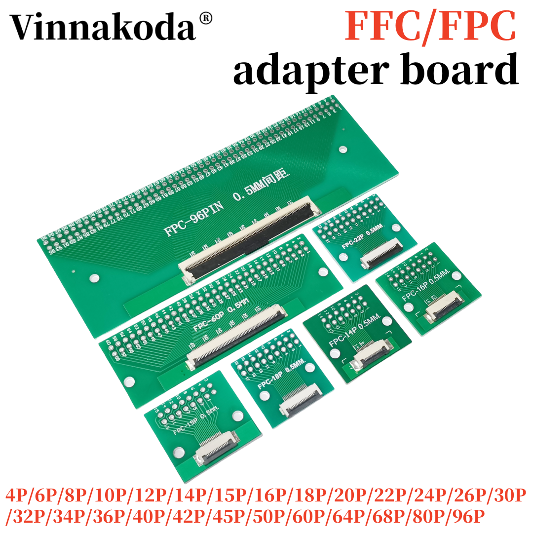 Адаптерная плата FFC/FPC 0.5 мм 4P/6P/8P/10P/12P/14P/15P/16P/18P/20P/22P/24P/26P/30P/32P/34P/36P/40P/42P/45P/50P/60P/64P/68P/80P/96P
