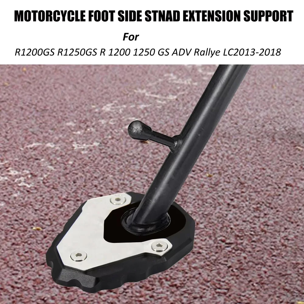Soporte de motocicleta, extensión de caballete lateral, placa de soporte para BMW R1200GS R1250GS R 1200 1250 GS ADV Rallye LC2013-2018