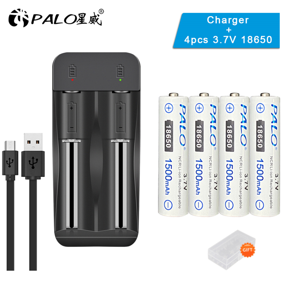 PALO 2-10PCS 18650 bateria 3.7V NCR18650 akumulator litowo-jonowy akumulator z głowicą punktową 18650 do latarki