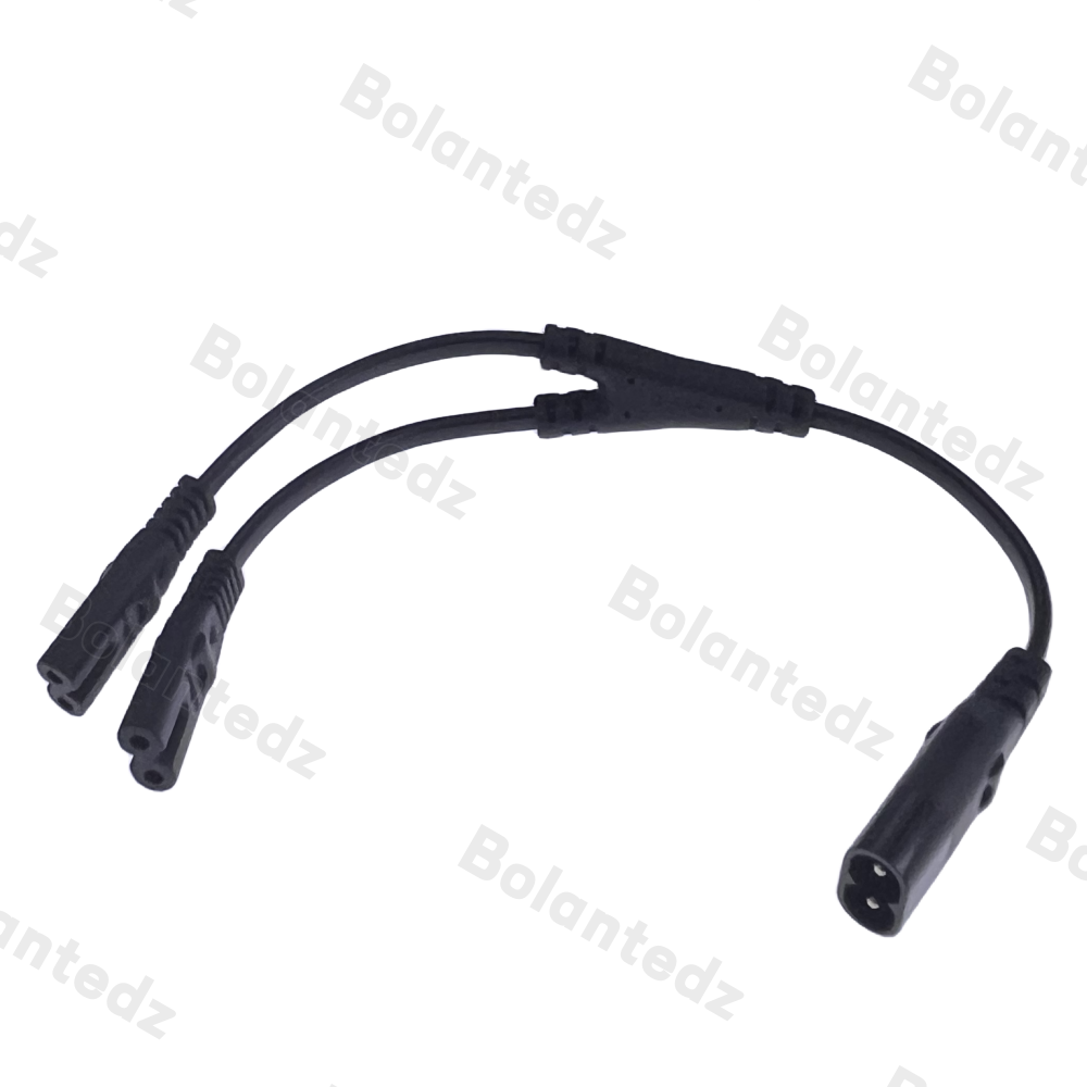 1PC IEC 320 C8 2Pin Male to 2 x C7 Female Y Split Power Cable About 28CM IEC 320 C7 to C8 extension cords C8 male to C7 female