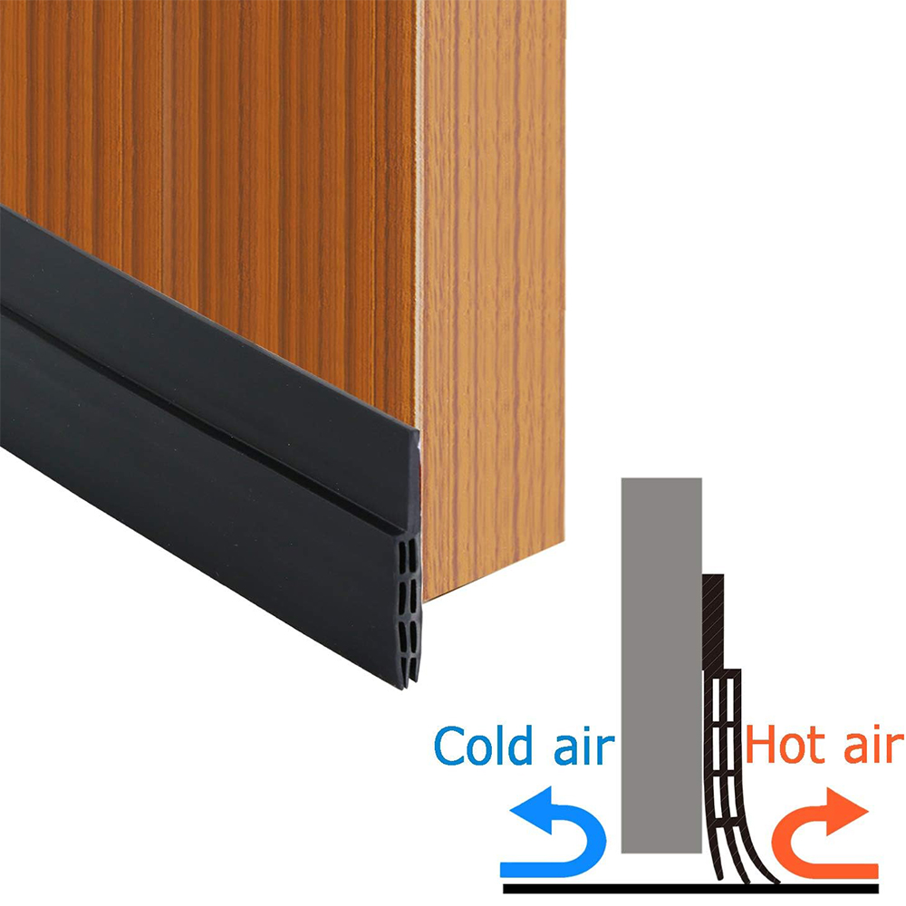 Tira de sellado de goma de silicona Flexible para debajo de la puerta, cinta acústica autoadhesiva para huecos de ventanas, 5 colores, 1m