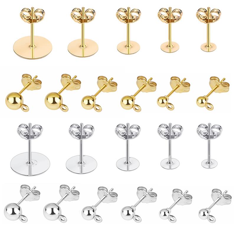 20 pz/lotto 925 Argento Placcato Vuoto Post Orecchino Borchie Base Spille Con Orecchino Spina Risultati Orecchio Indietro Gioielli FAI DA TE Che Fanno Accessori