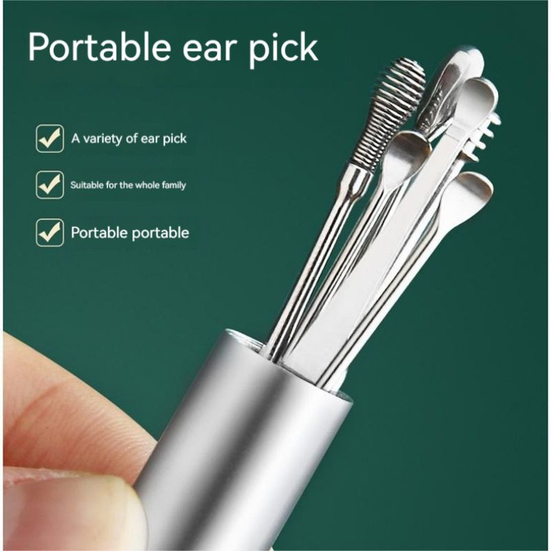 Edelstahl Ohr stecker Set tragbar für Ohr zieher multifunktion ale Ohr reinigung sicher Material rutsch fester Griff