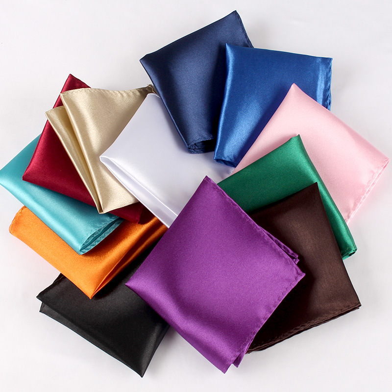 Lenço de cetim para homens, cor doce, ternos masculinos, bolso quadrado, toalha de peito, lenço, guardanapo, sólido, azul, vermelho
