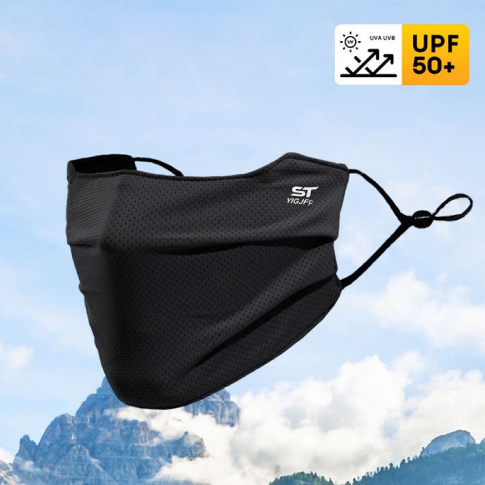 Máscara facial de proteção solar UV lavável, protetor facial, respirável, seda de gelo, capa para motocicleta, corrida, equitação, exercício