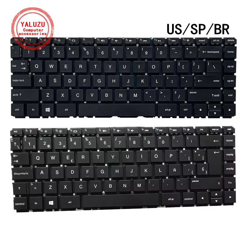 Keyboard Laptop US/SP/BR untuk HP 14-AC 14-AD 14-AF 14-AN 14-AM 14-AQ 14-DF TPN-I119 I120 I122 I240 I124 L119 L120 246 G4 240 G4