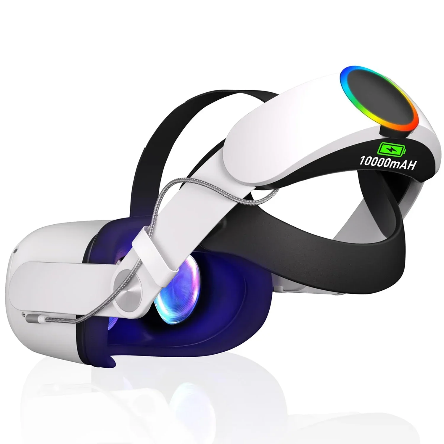 Elite Strap With Battery For Oculus Quest 2 VR Headset Adjustable Head Strap 10000mAh Power Bank for Meta Quest 2 Accessories