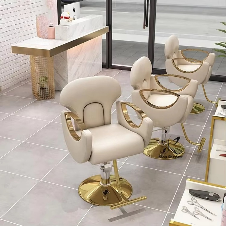 Silla de Peluquería Personalizable de Última Generación con Base Dorada para Salón de Belleza