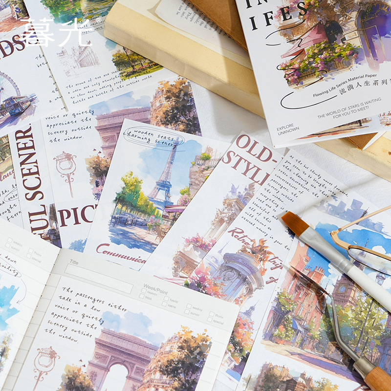 30 sztuk/partia notesy Sticky Life flows papierowy pamiętnik naklejki do scrapbookingu biuro szkolne artykuły papiernicze