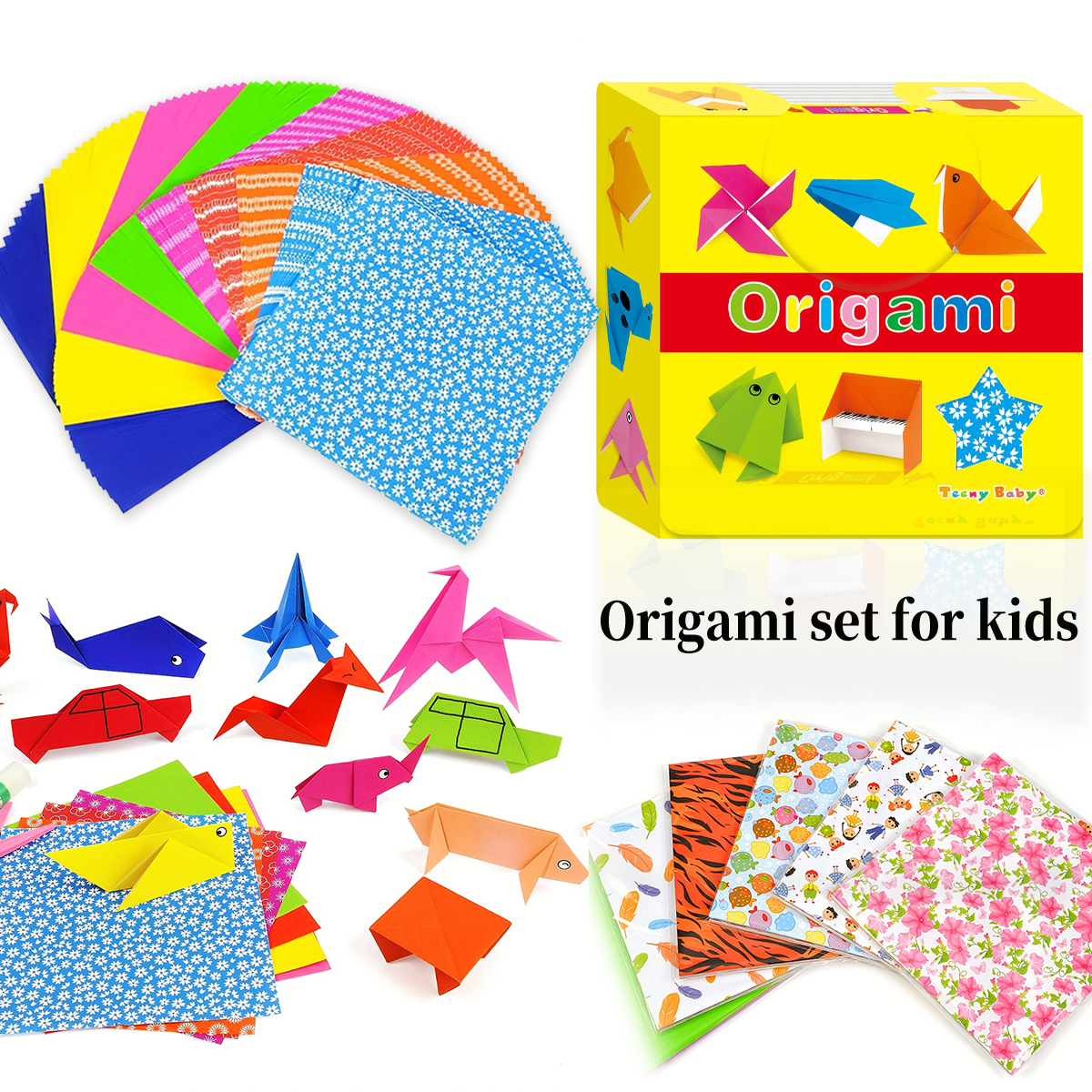 Baby Origami Craft-instructieboek met gekleurd papier Verbeter de praktische vaardigheden van de baby Optioneel Engels Arabisch versie Cadeau