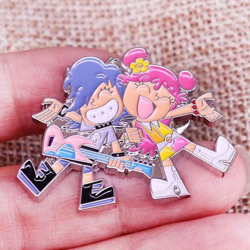 Gitarre Junge und Mädchen Cartoon Charakter Emaille Pin Brosche Abzeichen Rucksack Dekoration Schmuck
