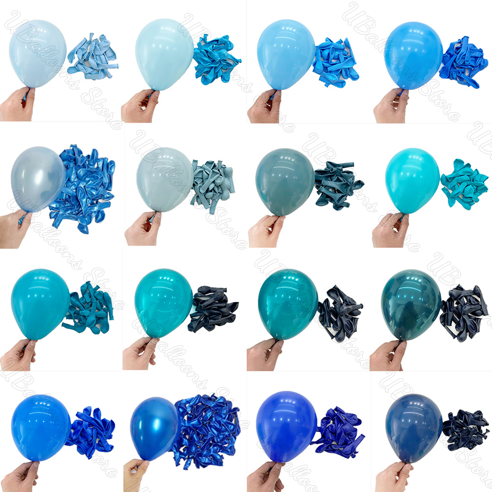10/20/30Pcs สีฟ้าวันเกิดบอลลูน 5/10/12/18 นิ้วโลหะ Blue Navy Baby Blue Latex บอลลูนสําหรับอาบน้ําเด็กวันเกิดงานแต่งงาน Decor